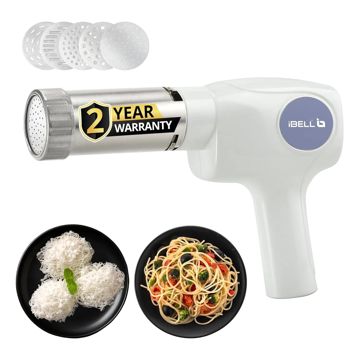 IBELL Electric Idiyappam Maker, Pasta & Noodle Maker with 5 Molds